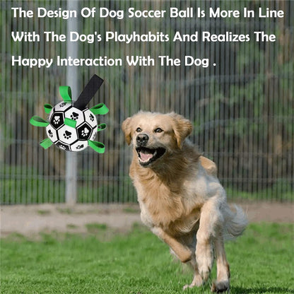 Dog Soccer Ball, Interactive Toys for Tug of War, Puppy Birthday Gifts, Tug Toy, Water Toy, World Cup Durable Balls for Small & Medium Size (6 Inch)