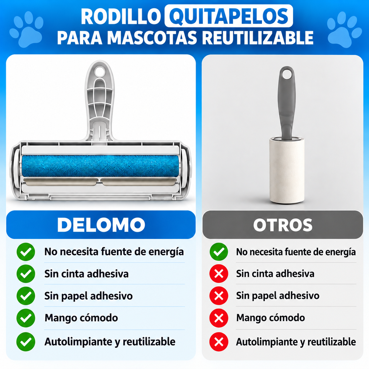 Rodillo quitapelos para mascotas